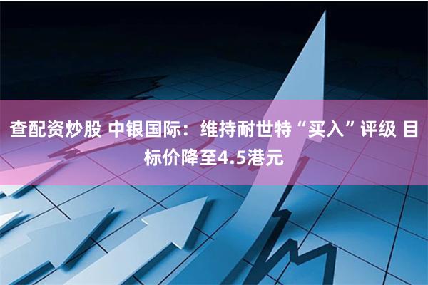 查配资炒股 中银国际：维持耐世特“买入”评级 目标价降至4.5港元